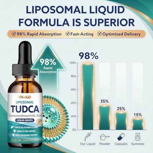 Hovika TUDCA Sales Biliares 1200mg Gotas Líquidas, Suplemento Tudca con Colina, ALA, NAC, Glutatión y Extractos Herbales para Flujo Biliar, Salud de - imagen 7