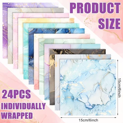 Copkim 24 Piezas de Paños de Limpieza de Microfibra para Lentes, Suaves y Reutilizables, 6 x 6 Pulgadas, para Gafas, Cámaras y Pantallas de Celular - imagen 3