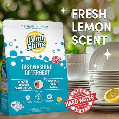 Lemi Shine Cápsulas Naturales para Lavavajillas | Detergente en Polvo y Gel Todo en Uno con Ácido Cítrico | Ecoamigables (13 Piezas) - imagen 4