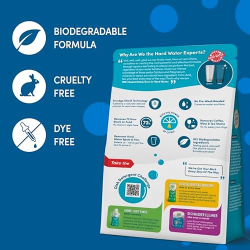 Lemi Shine Cápsulas Naturales para Lavavajillas | Detergente en Polvo y Gel Todo en Uno con Ácido Cítrico | Ecoamigables (13 Piezas) - imagen 6