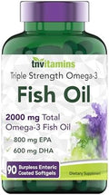 tnvitamins Omega-3 Aceite de Pescado Sin Eructos: 2000mg - 90 Cápsulas Blandas | 1400mg de Ácidos Grasos Omega-3 (800mg EPA & 600mg DHA) | - imagen 1