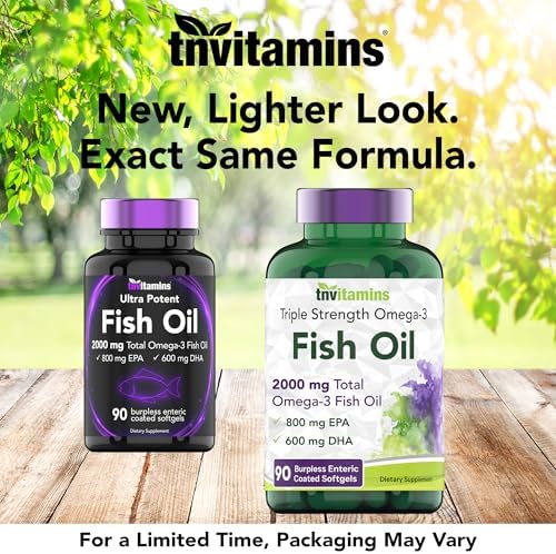 tnvitamins Omega-3 Aceite de Pescado Sin Eructos: 2000mg - 90 Cápsulas Blandas | 1400mg de Ácidos Grasos Omega-3 (800mg EPA & 600mg DHA) | - imagen 2
