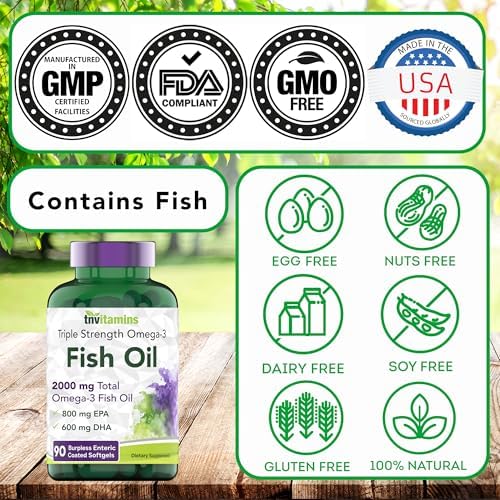 tnvitamins Omega-3 Aceite de Pescado Sin Eructos: 2000mg - 90 Cápsulas Blandas | 1400mg de Ácidos Grasos Omega-3 (800mg EPA & 600mg DHA) | - imagen 7