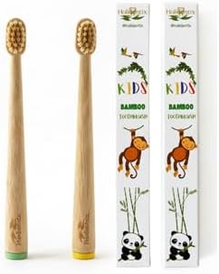 Cepillo de Dientes Holidentix de Bambú para Niños con Cerda de Jabalí, Autoportante, Ecológico y Sin Plástico - imagen 2