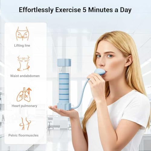 Dispositivo de Entrenamiento de Respiración para Carga, Mejora la Respiración Abdominal y Fortalece los Músculos del Cuerpo con Mancuernas de - imagen 7