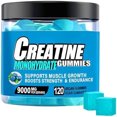 Gomitas de Creatina Monohidratada 9000 MG para Hombres y Mujeres, Pre-Entreno con BCAA, L-Carnitina, Taurina y Vitamina B12, 0 Azúcar, Veganas - 120 - imagen 1