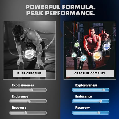 Gomitas de Creatina Monohidratada 9000 MG para Hombres y Mujeres, Pre-Entreno con BCAA, L-Carnitina, Taurina y Vitamina B12, 0 Azúcar, Veganas - 120 - imagen 5
