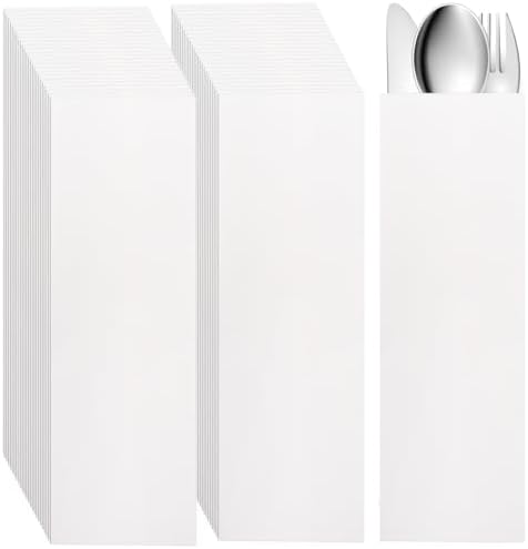 Bolsas de Papel Kraft Blanco YOUEON de 500 Pcs para Utensilios, 3 x 9.8 in, Fundas Antigrasa para Comida, Suministros para Fiestas y Mesa - imagen 1