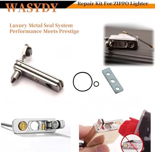 Kit de Reparación para Encendedores WASYDY, Juego de Mechas y Accesorios Compatibles con Encendedores Zippo, Incluye Gasket Metálico, Muelles y Más - imagen 2