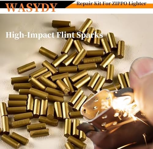 Kit de Reparación para Encendedores WASYDY, Juego de Mechas y Accesorios Compatibles con Encendedores Zippo, Incluye Gasket Metálico, Muelles y Más - imagen 4