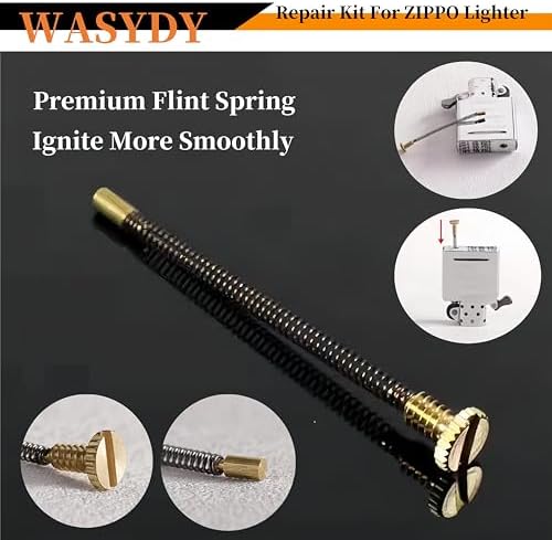 Kit de Reparación para Encendedores WASYDY, Juego de Mechas y Accesorios Compatibles con Encendedores Zippo, Incluye Gasket Metálico, Muelles y Más - imagen 6