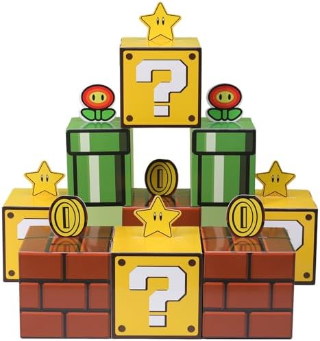 Seozio 12PCS Cajas de Ladrillo de Preguntas para Decoraciones de Fiesta de Cumpleaños, Suministros Navideños y Favoritos de Aula (10x10 cm) - imagen 1