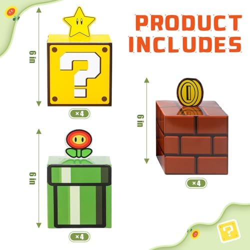 Seozio 12PCS Cajas de Ladrillo de Preguntas para Decoraciones de Fiesta de Cumpleaños, Suministros Navideños y Favoritos de Aula (10x10 cm) - imagen 2