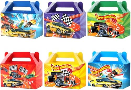 Cajas de Regalo de Fiesta de Autos de Carreras 24 Piezas con Ruedas, Decoración de Cumpleaños Temática de Carreras para Niños y Baby Shower - imagen 1
