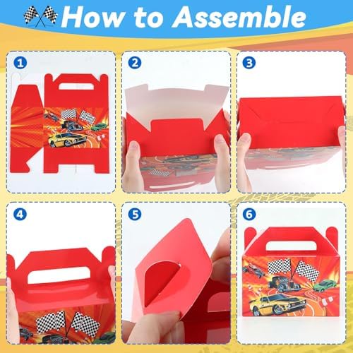 Cajas de Regalo de Fiesta de Autos de Carreras 24 Piezas con Ruedas, Decoración de Cumpleaños Temática de Carreras para Niños y Baby Shower - imagen 4