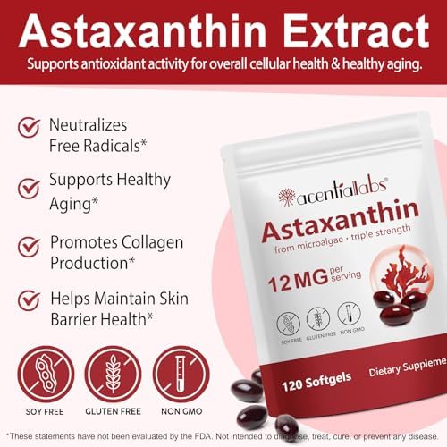 REVIGLAM Astaxantina 12mg, 120 Cápsulas Blandas (Suministro para 4 Meses), Proveniente de Microalgas Haematococcus Pluvialis, Apoya la Salud Ocular, - imagen 2