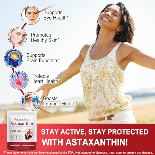 REVIGLAM Astaxantina 12mg, 120 Cápsulas Blandas (Suministro para 4 Meses), Proveniente de Microalgas Haematococcus Pluvialis, Apoya la Salud Ocular, - imagen 5