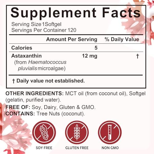 REVIGLAM Astaxantina 12mg, 120 Cápsulas Blandas (Suministro para 4 Meses), Proveniente de Microalgas Haematococcus Pluvialis, Apoya la Salud Ocular, - imagen 7