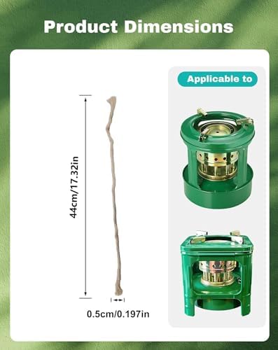 Mechas de Algodón para Estufa de Keroseno 80PCS, Accesorios para Estufa de Camping y Picnic (Una Mecha: 0.2 in x 17.3 in) - imagen 2