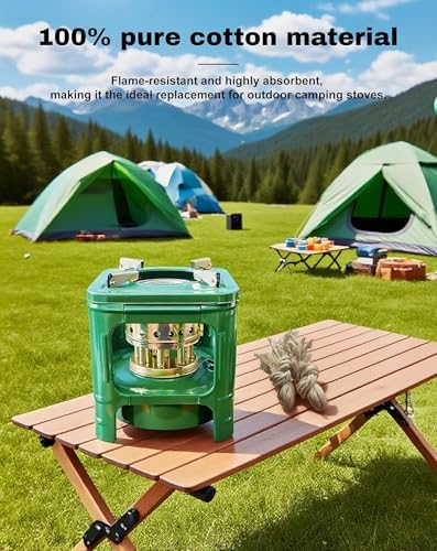 Mechas de Algodón para Estufa de Keroseno 80PCS, Accesorios para Estufa de Camping y Picnic (Una Mecha: 0.2 in x 17.3 in) - imagen 4