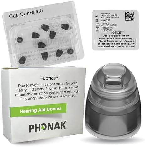 Domo Phonak Cap 4.0 XSmall (4.5mm) - Repuesto OEM Suizo de Sonova para Audífonos, Ideal para Tamaños de Oído Muy Estrechos - 1 Paquete / 10 Domos - imagen 1