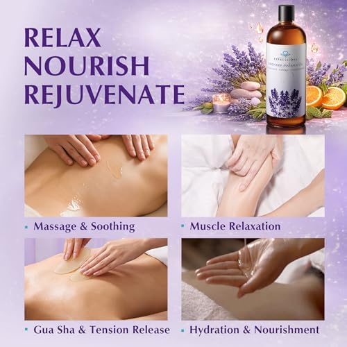 ACEITE DE MASAJE ANTI CELULITIS EXPRESSIONS WELLNESS - Aceite Corporal Tonificante con Lavanda, Jengibre y Toronja para Alivio Muscular y Relajación - imagen 4