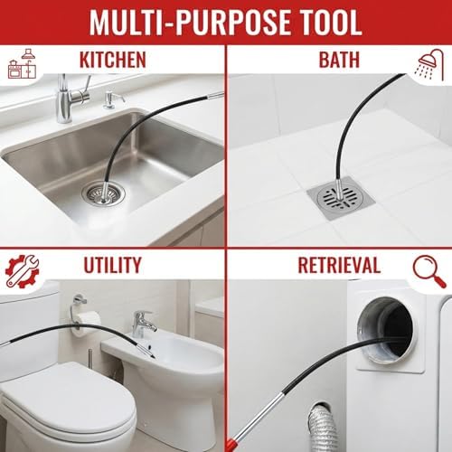Herramienta Desatascadora Drilax de 36 Pulgadas, Agarrador Flexible con Garra, Ideal para Remover Cabello en Lavabo, Ducha, Tina, y Más - imagen 7