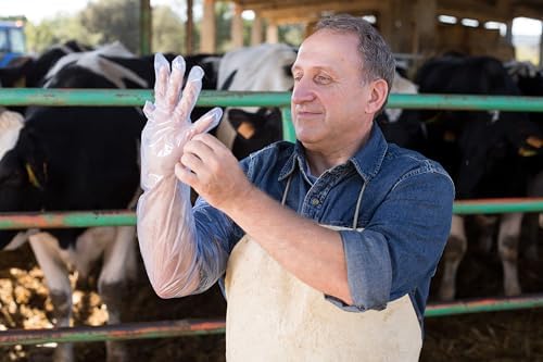 Guantes de Plástico Desechables Frymmx de 100 Piezas - Guantes Largos de Protección para Limpieza, Uso Médico, Agrícola y Hogar - imagen 4