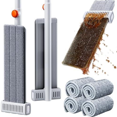 Mopa de Microfibra Autovaciable POPMOP - Mopa Plana Sin Manos con Cuchilla de Escurrido | Panel de Aluminio, Húmeda y Seca para Departamentos, Casas - imagen 1