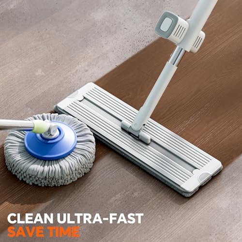 Mopa de Microfibra Autovaciable POPMOP - Mopa Plana Sin Manos con Cuchilla de Escurrido | Panel de Aluminio, Húmeda y Seca para Departamentos, Casas - imagen 6