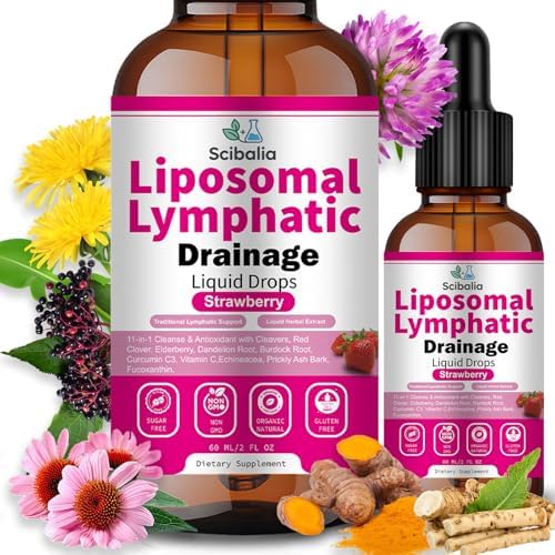 Gotas Liposomales de Drenaje Linfático Scibalia, 11 en 1, Soporte Orgánico con Trébol Rojo, Equinácea, Saúco y Raíz de Bardana para Limpieza - imagen 1