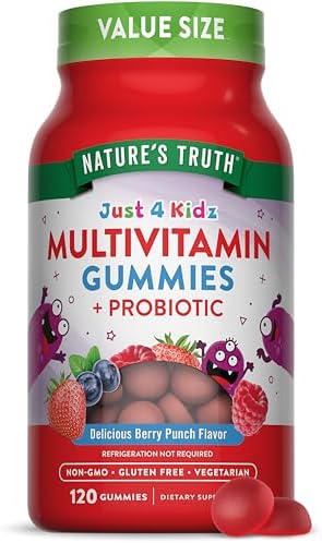 Gomitas Multivitamínicas para Niños Nature's Truth con Probióticos | 120 Piezas | Sabor Berry Punch | Suplemento Vegetariano, No GMO y Sin Gluten - imagen 1