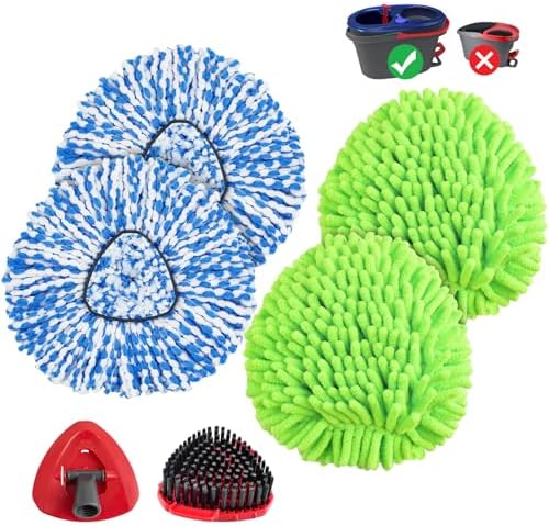 Repuestos para Cabezas de Mop Ocedar Easywring RinseClean, 4 Recargas, 1 Cepillo y 1 Base para Limpiar Todo Tipo de Pisos - imagen 1