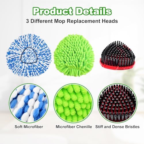 Repuestos para Cabezas de Mop Ocedar Easywring RinseClean, 4 Recargas, 1 Cepillo y 1 Base para Limpiar Todo Tipo de Pisos - imagen 3