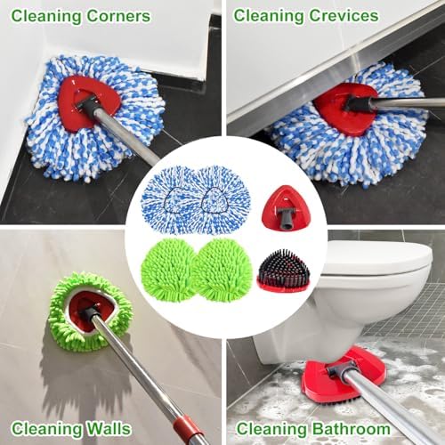 Repuestos para Cabezas de Mop Ocedar Easywring RinseClean, 4 Recargas, 1 Cepillo y 1 Base para Limpiar Todo Tipo de Pisos - imagen 6