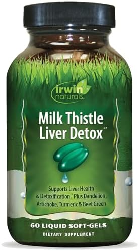 Irwin Naturals Detoxificador Hepático con Cardo Mariano - 60 Softgels Líquidos - Apoya la Salud del Hígado con Diente de León, Alcachofa, Cúrcuma y - imagen 1
