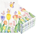 100 Piezas de Servilletas de Papel Desechables con Diseño de Tulipanes Acuarelados para Fiestas, Bodas y Decoración de Mesa - imagen 1