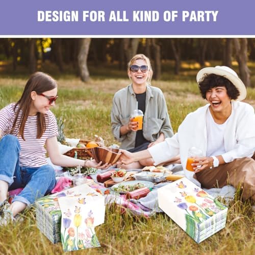 100 Piezas de Servilletas de Papel Desechables con Diseño de Tulipanes Acuarelados para Fiestas, Bodas y Decoración de Mesa - imagen 5