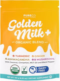 Mezcla Orgánica de Polvo de Leche Dorada - Latte Adaptógeno de Cúrcuma con Jengibre, Ashwagandha y Complejo de Hongos para Sueño, Relajación, - imagen 1
