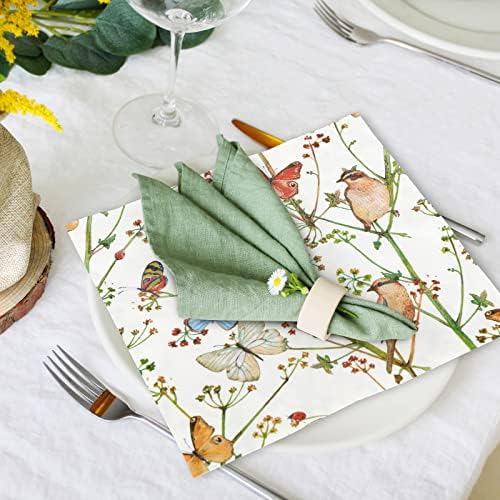 Servilletas Desechables AnyDesign de 100 Piezas con Mariposas y Flores Acuareladas para Bodas de Primavera, Fiestas de Té y Comidas - imagen 5