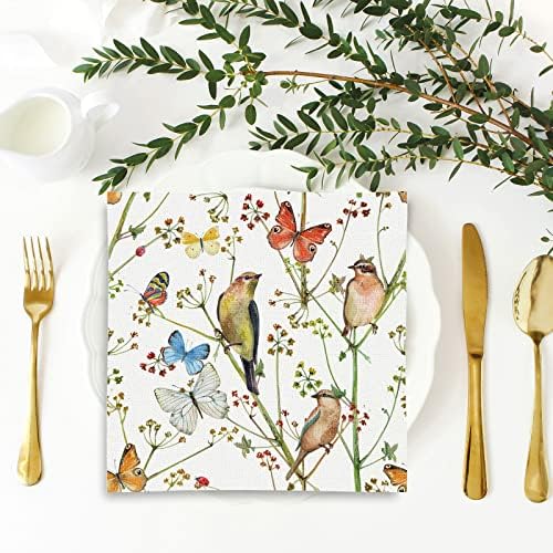 Servilletas Desechables AnyDesign de 100 Piezas con Mariposas y Flores Acuareladas para Bodas de Primavera, Fiestas de Té y Comidas - imagen 7