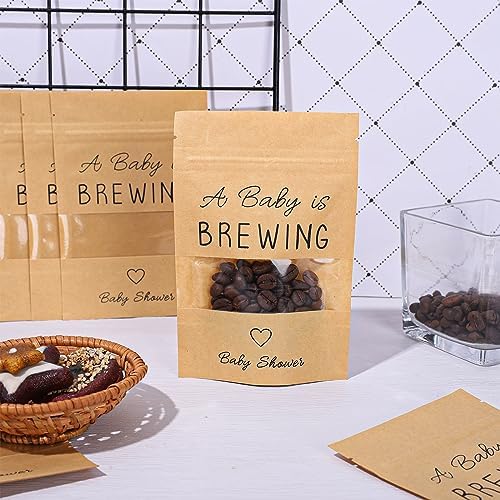 Bolsa Resealable Kraft Whaline de 50 Piezas para Baby Shower, Mini Bolsas para Café Un Bebé Está en Camino, 3.9 x 5.9 Pulgadas, Ideal para Fiestas de - imagen 5