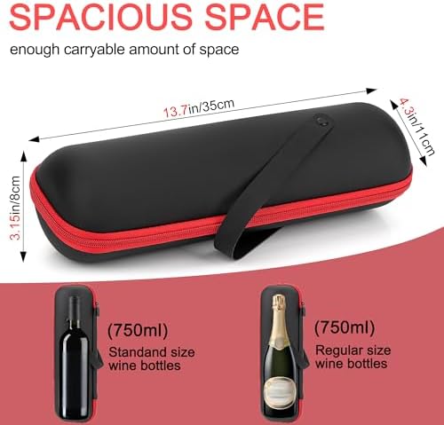 Bolsa de Regalo para Vino CAIRIAC, Tote Aislante con Protector Duro, Portátil para Botella de Champagne, Ideal para Viajes, Picnics y Restaurantes - imagen 2