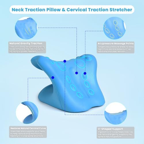 Dispositivo de tracción cervical Karlstruyn, corrector de joroba para el cuello, alivia el dolor de TMJ y hombros, relajador ergonómico para cuello y - imagen 2
