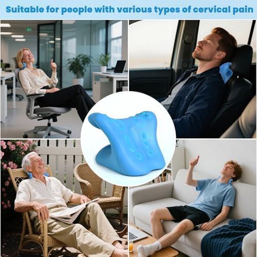 Dispositivo de tracción cervical Karlstruyn, corrector de joroba para el cuello, alivia el dolor de TMJ y hombros, relajador ergonómico para cuello y - imagen 5