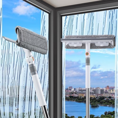 Limpiador de Ventanas Funest 126'' - Herramienta 2 en 1 con Extensión, Cabezal Rotatorio para Limpieza de Cristales, Ducha, Espejos y Autos - imagen 1