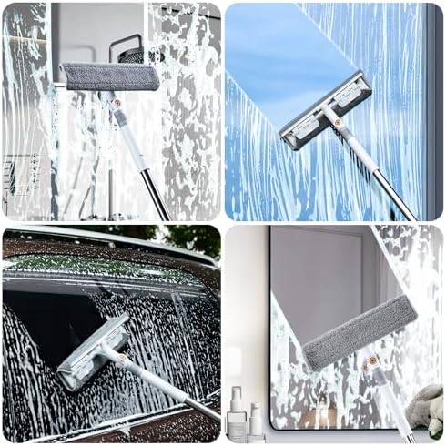 Limpiador de Ventanas Funest 126'' - Herramienta 2 en 1 con Extensión, Cabezal Rotatorio para Limpieza de Cristales, Ducha, Espejos y Autos - imagen 4