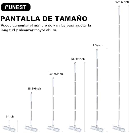 Limpiador de Ventanas Funest 126'' - Herramienta 2 en 1 con Extensión, Cabezal Rotatorio para Limpieza de Cristales, Ducha, Espejos y Autos - imagen 5