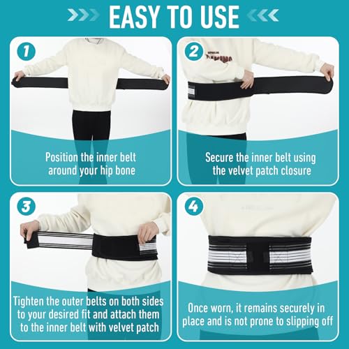 Cinturón Sacroiliaco APLZGMG para Hombre y Mujer, Ajustable y Transpirable, Alivio de Dolor Ciático y Lumbar, Soporte para Espalda Baja y Cadera - imagen 4