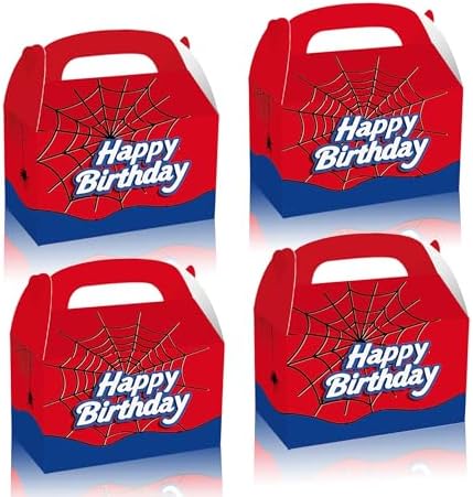 Cajas de Favor de Cumpleaños FLOLUVZ 16 Piezas, Cajas de Regalo de Araña, Cajas de Dulces para Fiesta Infantil con Tema de Cartoon - imagen 1